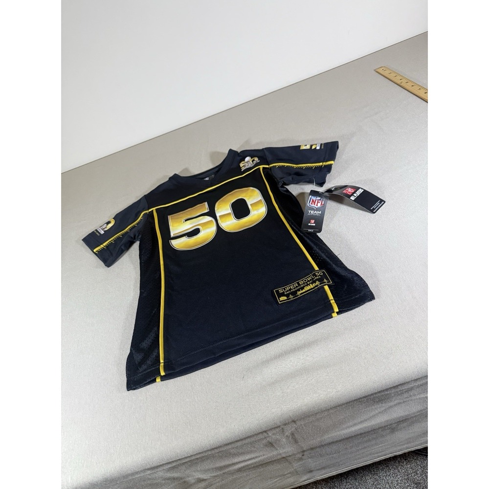 Super Bowl 50 Jersey Youth Small 7/8 Bay Area San Francisco NFL Black Girls - Picture 3 of 16